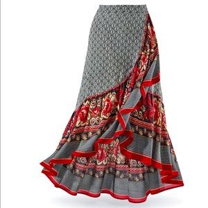 Boho Chic high low hem skirt